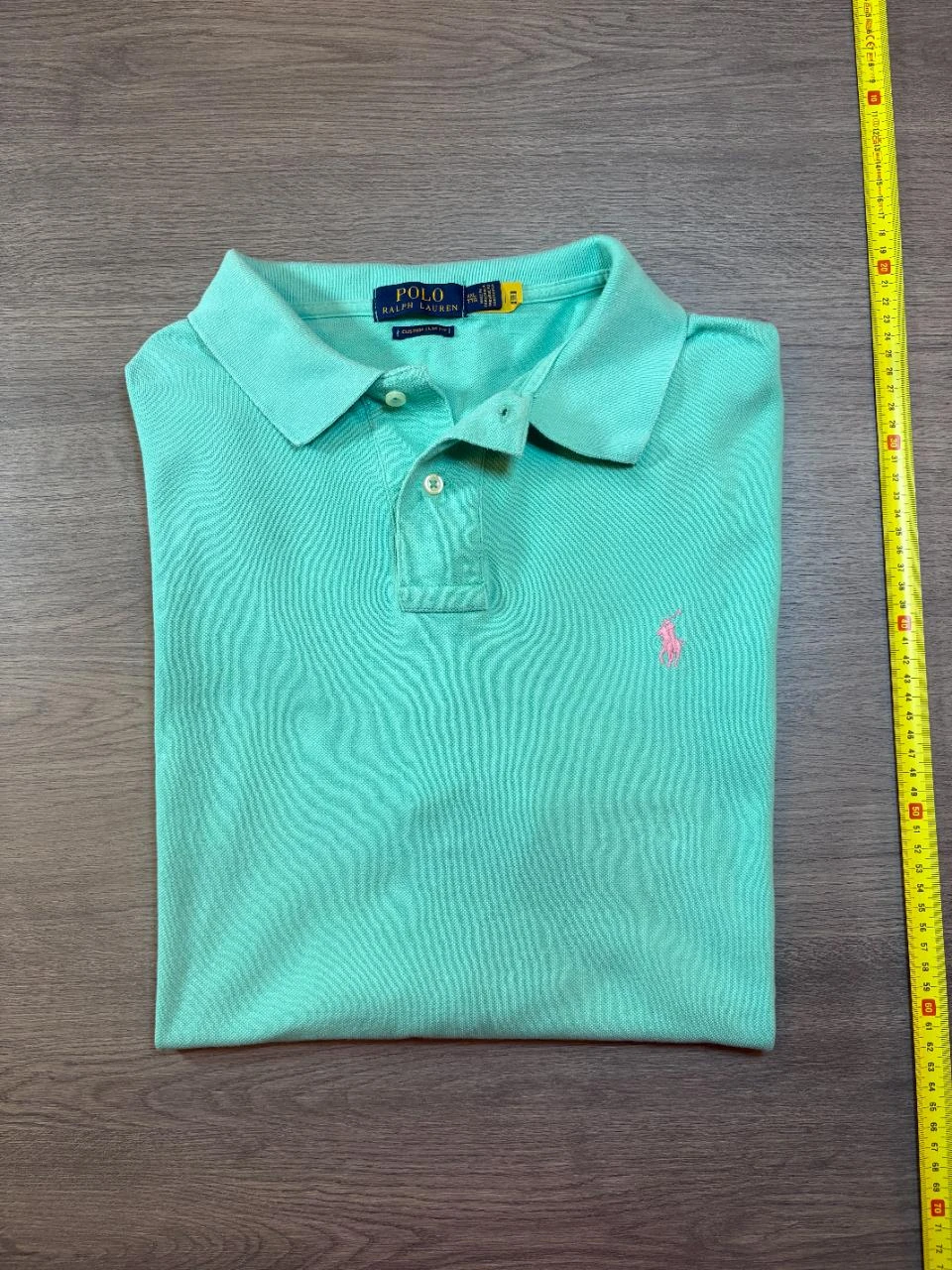 Polo Ralph Lauren Custom Slim Fit Homme – Taille XXL – Vert Menthe / Logo Rose